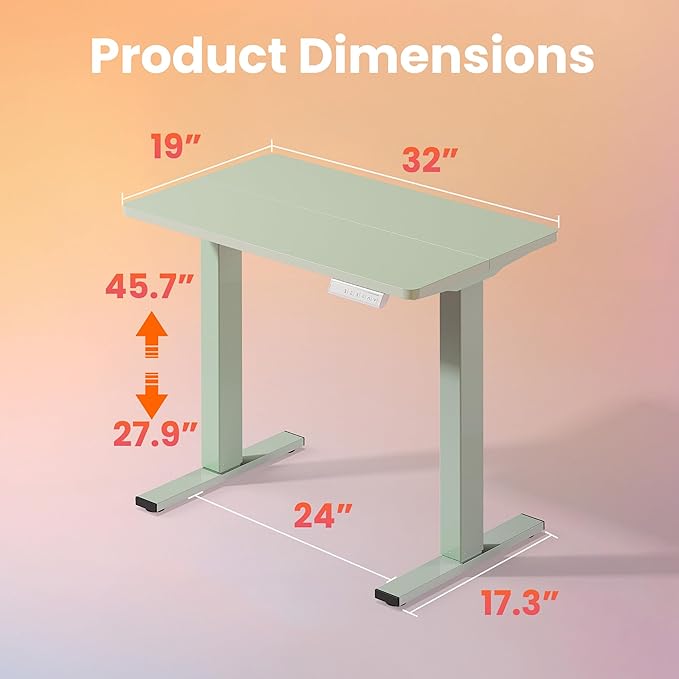 HUANUO 32" Small Electric Standing Desk Adjustable Height, 4 Memory Height - Image 2