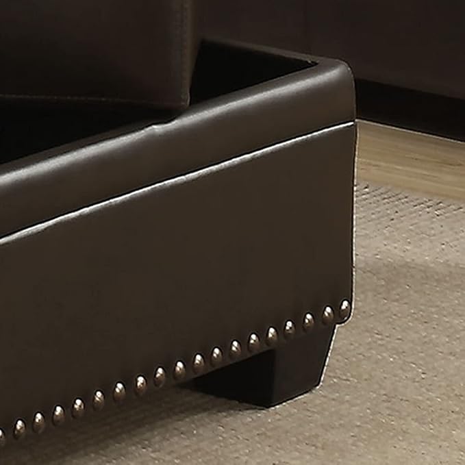 AC Pacific Louis Collection Traditional Upholstered Leather Living Room Piece - Image 2