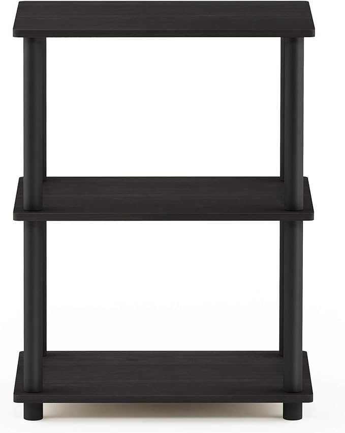 Furinno Turn-N-Tube No Tool 3-Tier Storage Shelf, Espresso/Black - Image 5