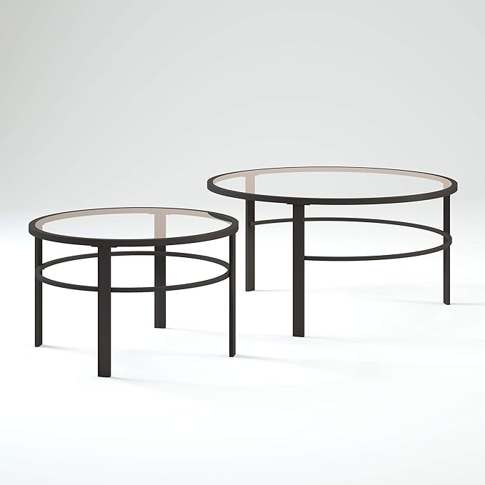 Henn&Hart Round Nested Coffee Table in Blackened Bronze, Coffee Table coffee - Image 17