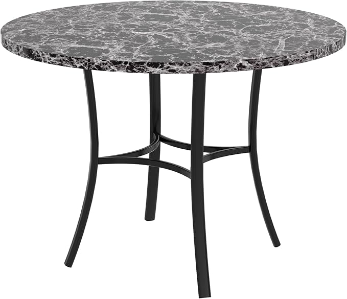 VECELO 36" Round Dining Table for 4, Faux Marble Dinette - Image 8