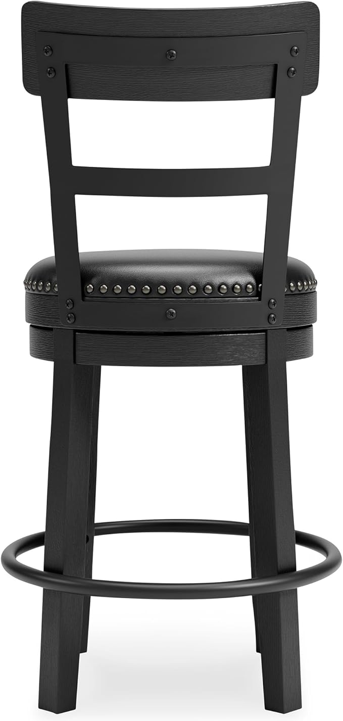 Signature Design by Ashley Valebeck Faux Leather Pub Height Swivel Barstool - Image 5