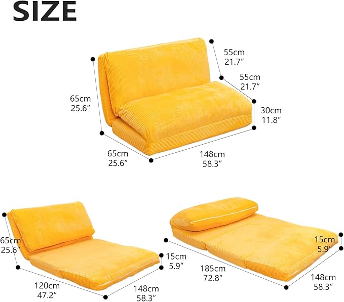 N&V Folding Matress Sofa Bean Bag Bed, Foam Filling Folding Matress Sofa - Image 2