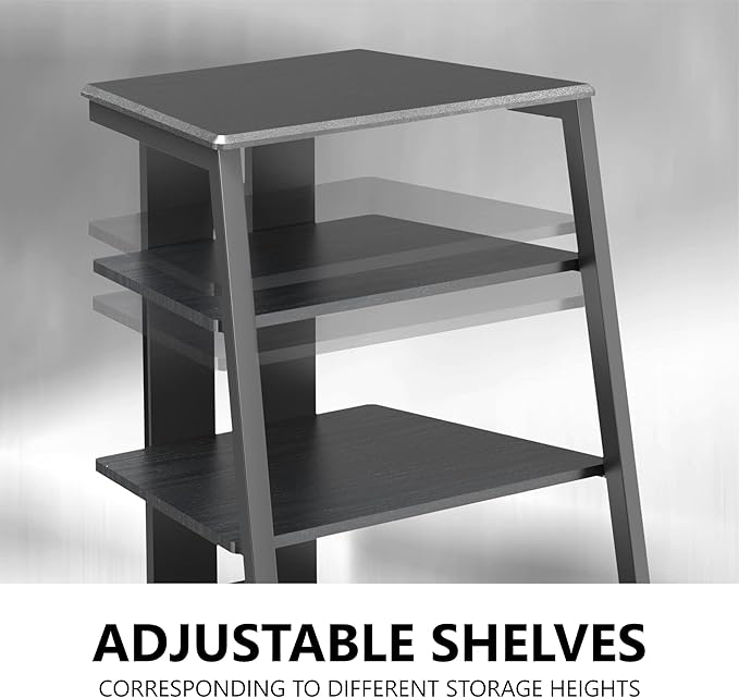 FITUEYES Design 4-Tier AV Media Stand Corner Shelf Stand Wooden Corner Shelves - Image 5