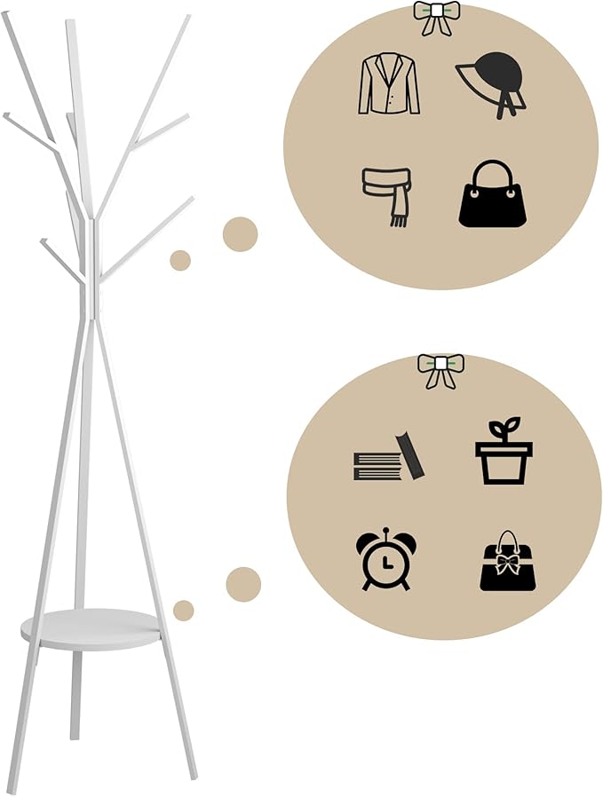 Coat Rack Hat Stand Free Standing Display Hall Tree Metal Hat Hanger Garment - Image 5