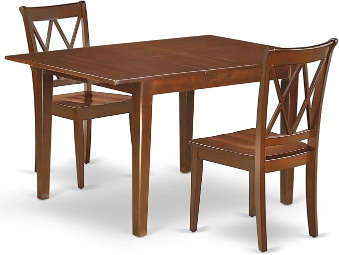 East West Furniture MLCL3-MAH-W 3 Piece Dining Table Set by EastWestFurniture