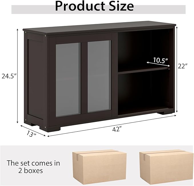 Costzon 2-Pack Wooden Kitchen Storage Cabinet - Image 3