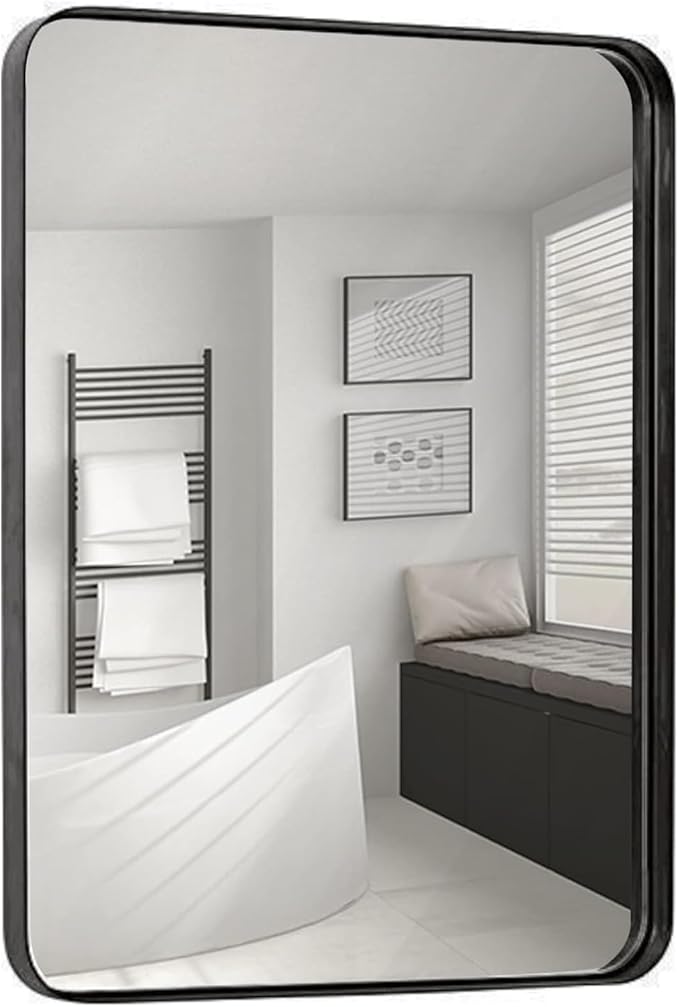 Hamilton Hills 22x30 inch Metal Bronze Frame Mirror by HamiltonHills