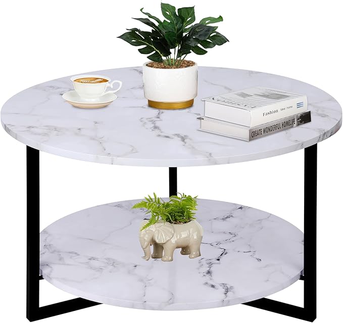 Modern Coffee Table, Faux Marble Tables, Small Round Coffee Tables by ZYBTtoCreateHappyMemories