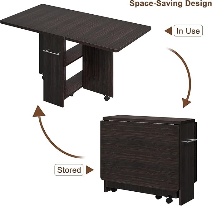 GarveeHome Folding Dining Table, Space Saving Farmhouse Dining Table - Image 8