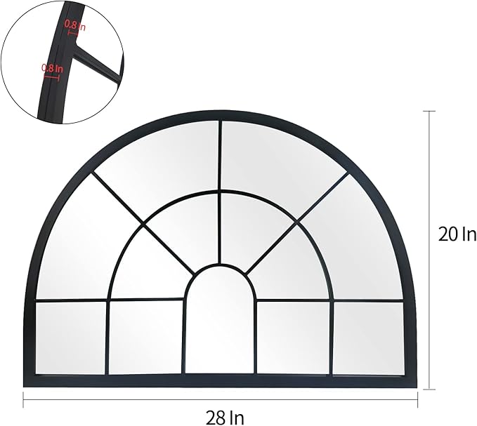 WAMIRRO Arched Window Pane Mirror Decor, Farmhouse Mantel Mirrors - Image 3