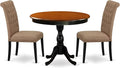 East West Furniture AMBR3-BCH-17 3 Piece Dining Table Set Contains a Round by EastWestFurniture