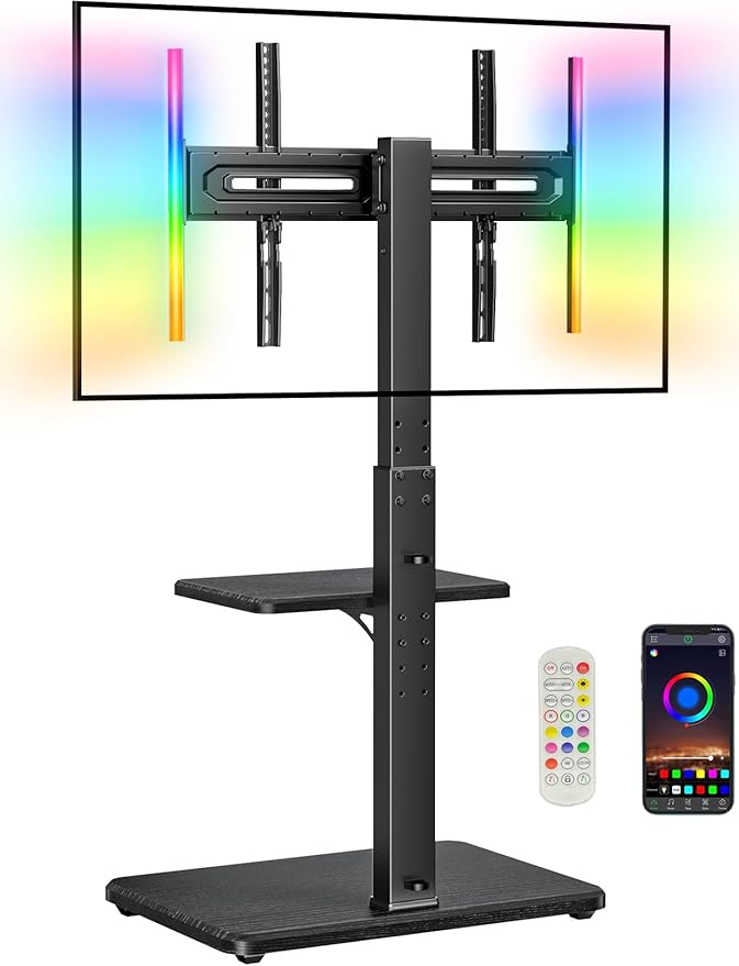 Perlegear Floor TV Stand with LED Light by Perlegear