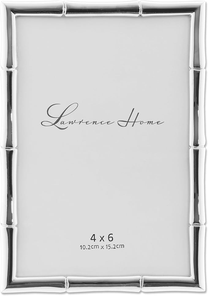 Lawrence 710146 Silver Metal Bamboo 4x6 Picture Frame by LawrenceFrames
