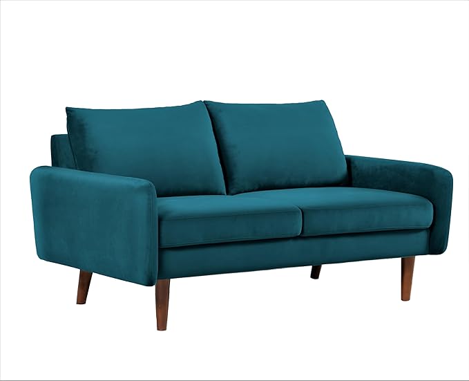 Container Furniture Direct Kent Velvet Loveseat Sofa - Image 3