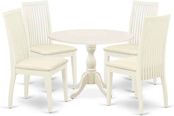 East West Furniture DMIP5-LWH-C 5 Piece Modern Dining Table Set Includes a by EastWestFurniture