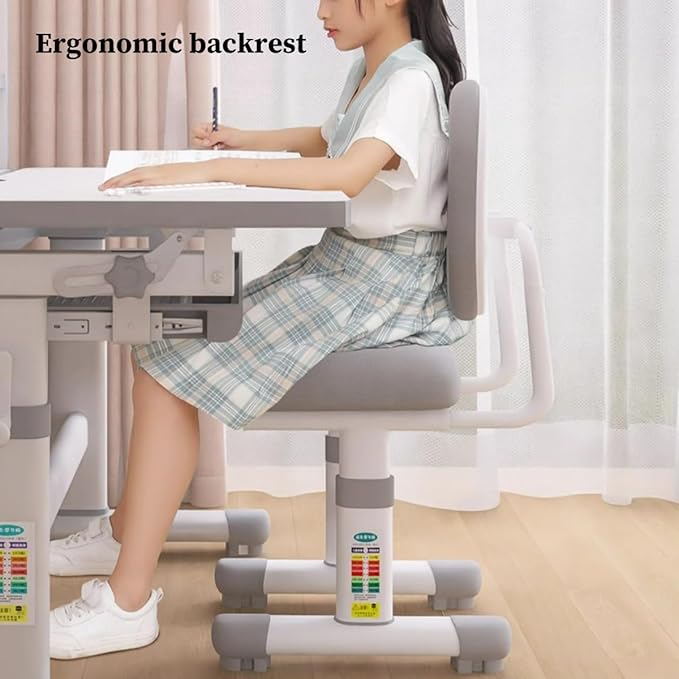 Kids Functional Study Desk and Chair Sets Ergonomic Height Adjustable Children - Image 5