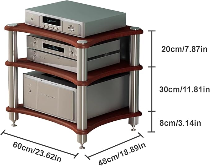3-Tier AV Media Stand, Stereo Racks and Stands, Video Component Cabinet Audio - Image 2