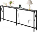 Console Table Narrow Long, Behind Couch Table by Gewudraw