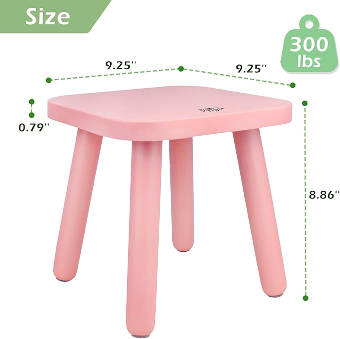 BEE&OAK Wooden Step Stools for Adults, Solid Rubber Wood Non-Slip Step Foot - Image 2