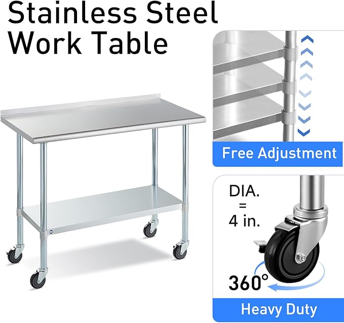 Stainless Steel Table for Prep & Work - Image 5