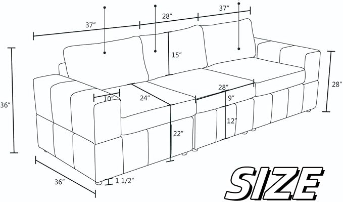 Sectional Couches for Living Room, 103″3 Seater Cloud Couch, Modern Comfy - Image 2