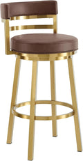 Armen Living Madrid 30" Seat Height Swivel Modern Vintage Coffee Faux Leather by ArmenLiving