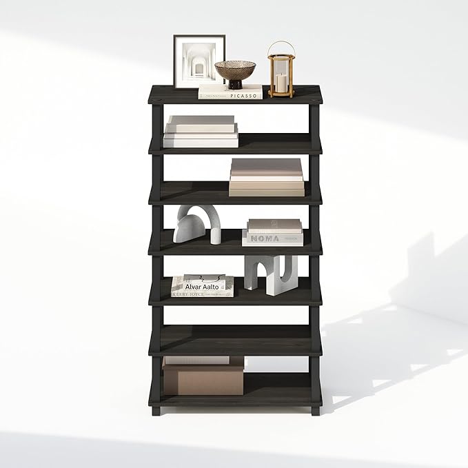 Furinno Turn-S-Tube 4-Tier Multipurpose Standing Shelves, Espresso/Black - Image 6