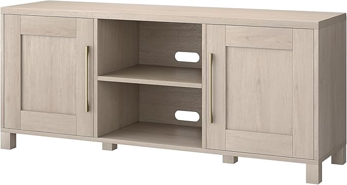 Henn&Hart Rectangular TV Stand for TV's up to 65" in Alder White, for Home - Image 4