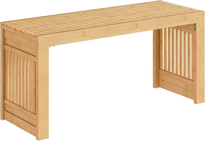 HOOBRO Dining Bench, 35 inch Bamboo Entryway Bench, Farmhouse Kitchen Table by HOOBRO