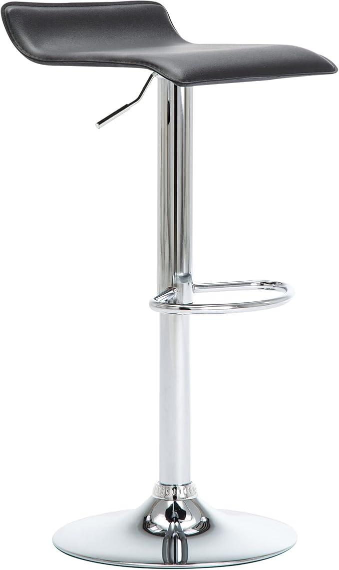 NOBPEINT Contemporary Chrome Air Lift Adjustable Swivel Bar Stool - Image 4