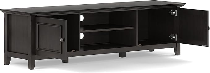 SIMPLIHOME Amherst 72-inch Wide Solid Wood Low TV Stand in Hickory Brown - Image 4