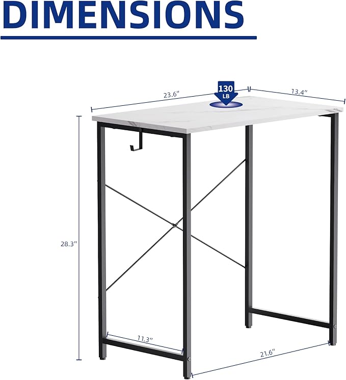 Pamray 23 Inch Computer Desk for Small Spaces, Home Office Work Desk - Image 3