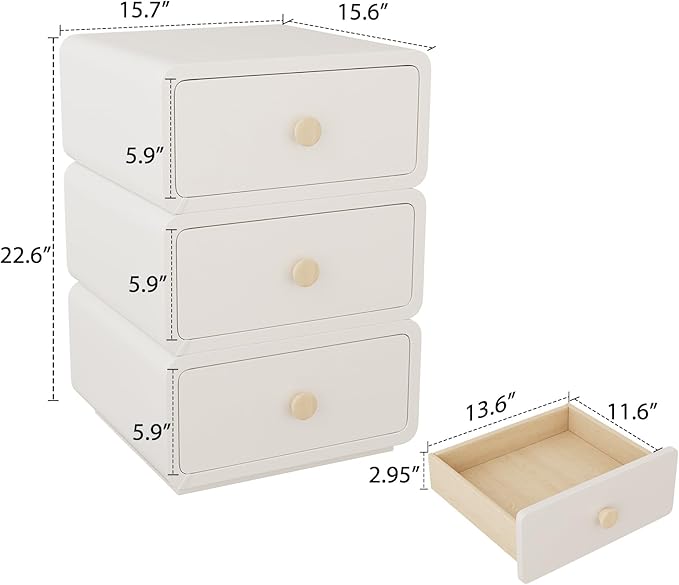 White Night Stand, Narrow Nightstand - Image 2