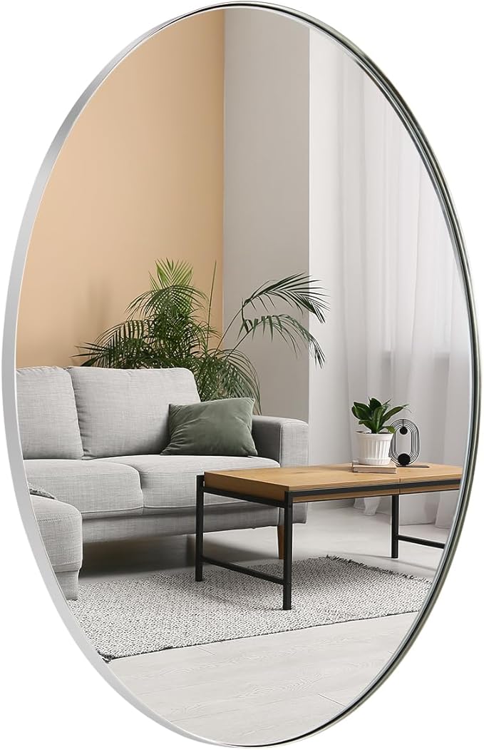 ANDY STAR Chrome Bathroom Mirror, Oval Chrome Mirror by ANDYSTAR