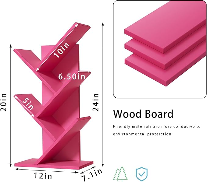 5 Tier Tree Book Shelf, Small Desktop Bookshelf - Image 3