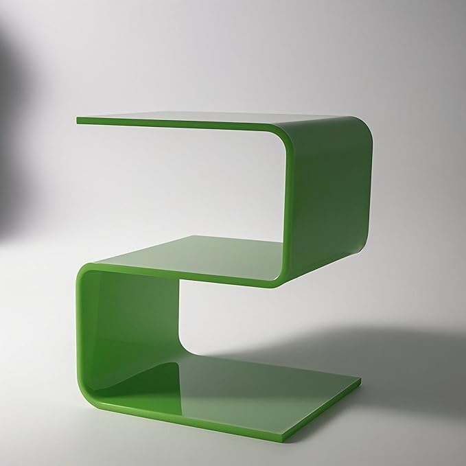 Acrylic Side Table, 17.7" H S-Shaped end Table - Image 4