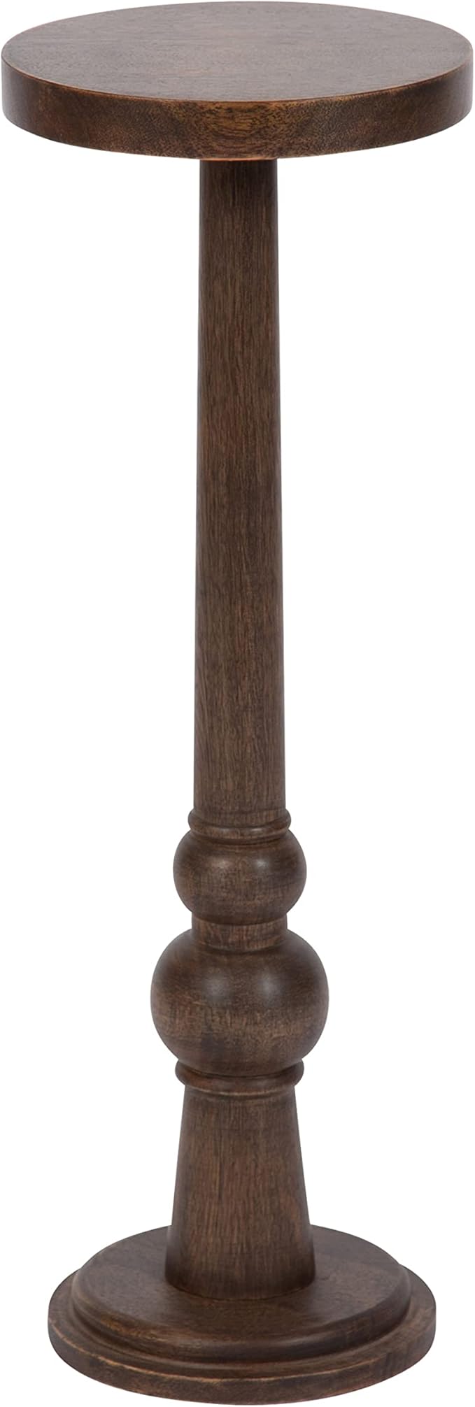 Kate and Laurel Wegner Traditional Wooden Round Drink Table, 8 x 23, Rich Brown by KateandLaurel