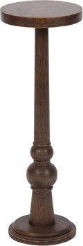 Kate and Laurel Wegner Traditional Wooden Round Drink Table, 8 x 23, Rich Brown by KateandLaurel