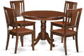 East West Furniture HLDU5-MAH-W 5 Piece Dining Set Includes a Round Dining Room by EastWestFurniture