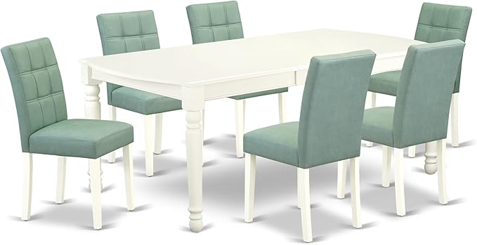 East West Furniture DOAS7-LWH-43 7 Piece Kitchen Dining Table Set Contain A Mid by EastWestFurniture