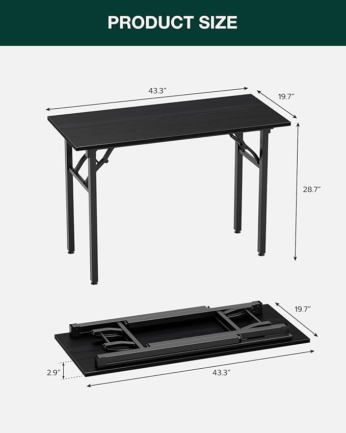 Frylr Small Folding Computer Desk – Portable 43.3 Inch Foldable Laptop Table - Image 2