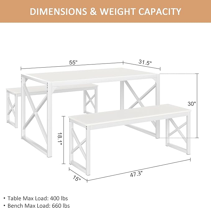 VECELO Kitchen Dining Table Set - Image 6