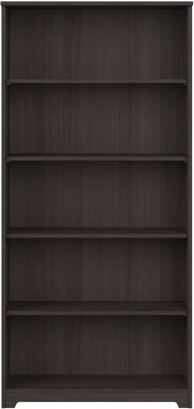 Bush Furniture Cabot Tall 5 Shelf Bookcase | Large Open Bookshelf in Heather - Image 9