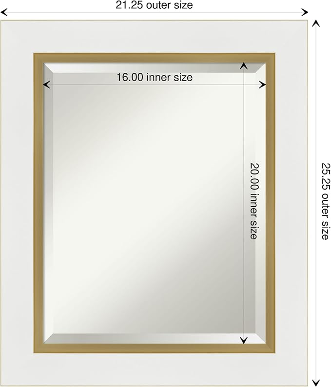 Amanti Art White Bathroom Mirror - Image 4
