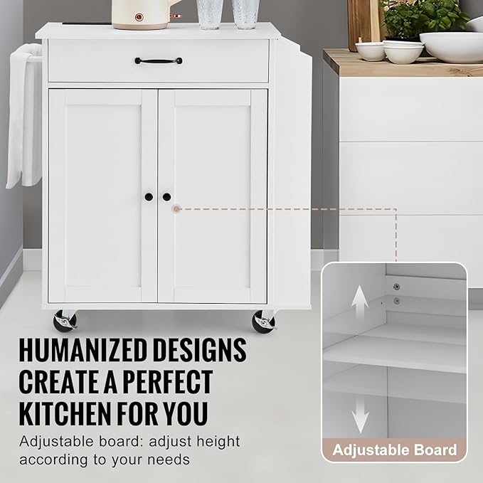 VEVOR Kitchen Island Cart, Rolling Table - Image 6