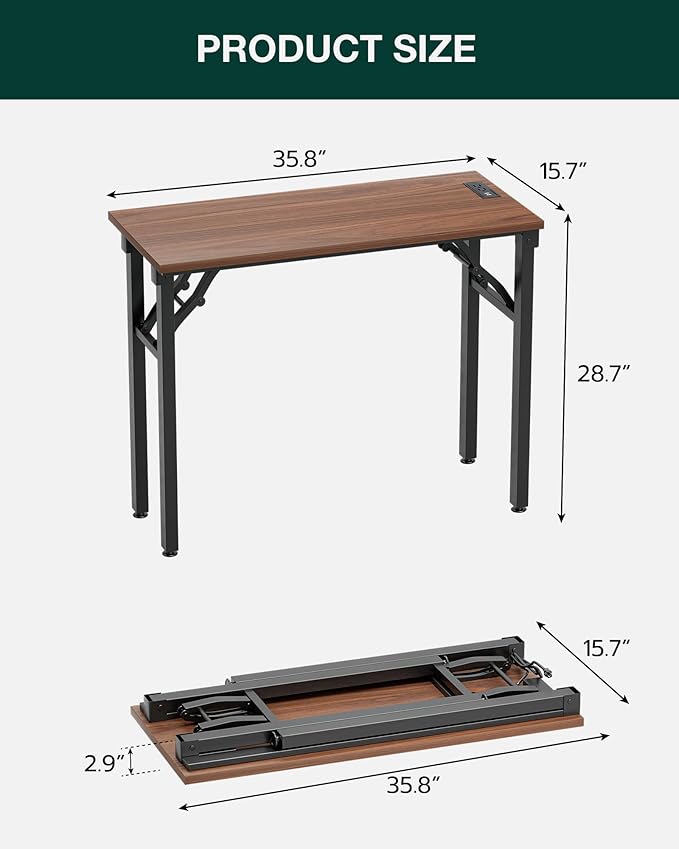 Frylr Small Folding Computer Desk – 35.8 Inch Portable Table - Image 2