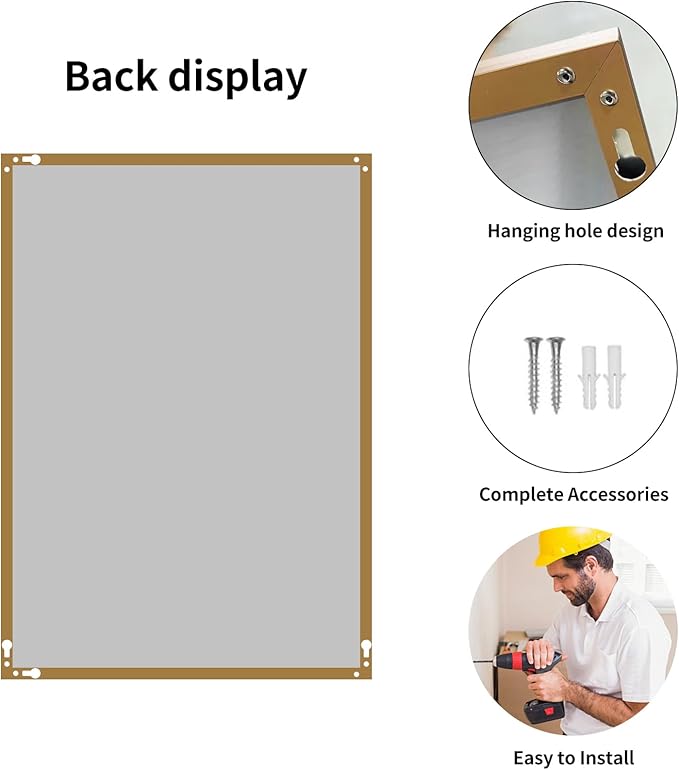 Golden Bathroom Mirror for Wall, Rectangle Mirrors - Image 5