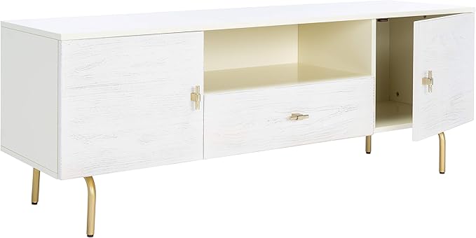 SAFAVIEH Genevieve TV Stand for up to 65" Flatscreen – Cream & White Washed - Image 6