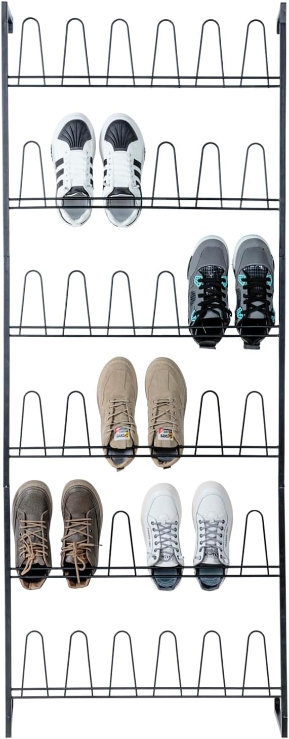 MyGift 70 Inch Black Metal Shoe Organizer - Image 6